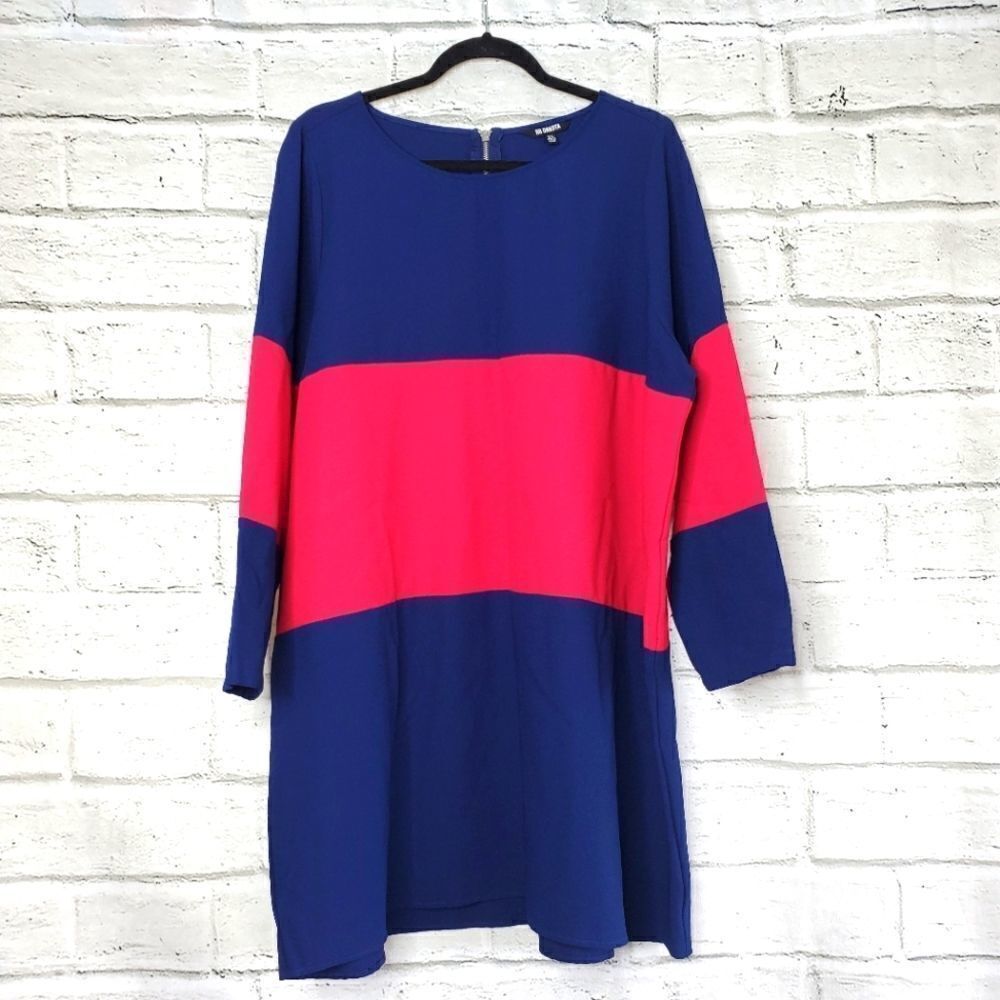 BB Dakota blue pink color block shift dress 2x